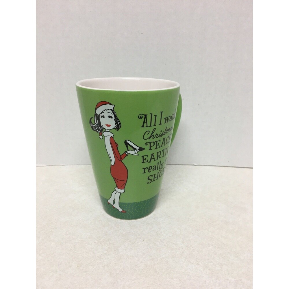 Hallmark Coffee Mug All I Want For Christmas Is Peace on Earth & Cute Shoes Gift
